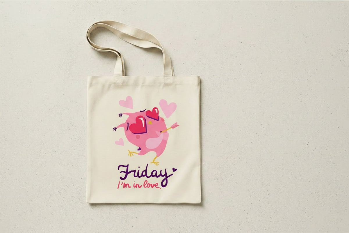 Tote bag FRIDAY I AM OIN LOVE