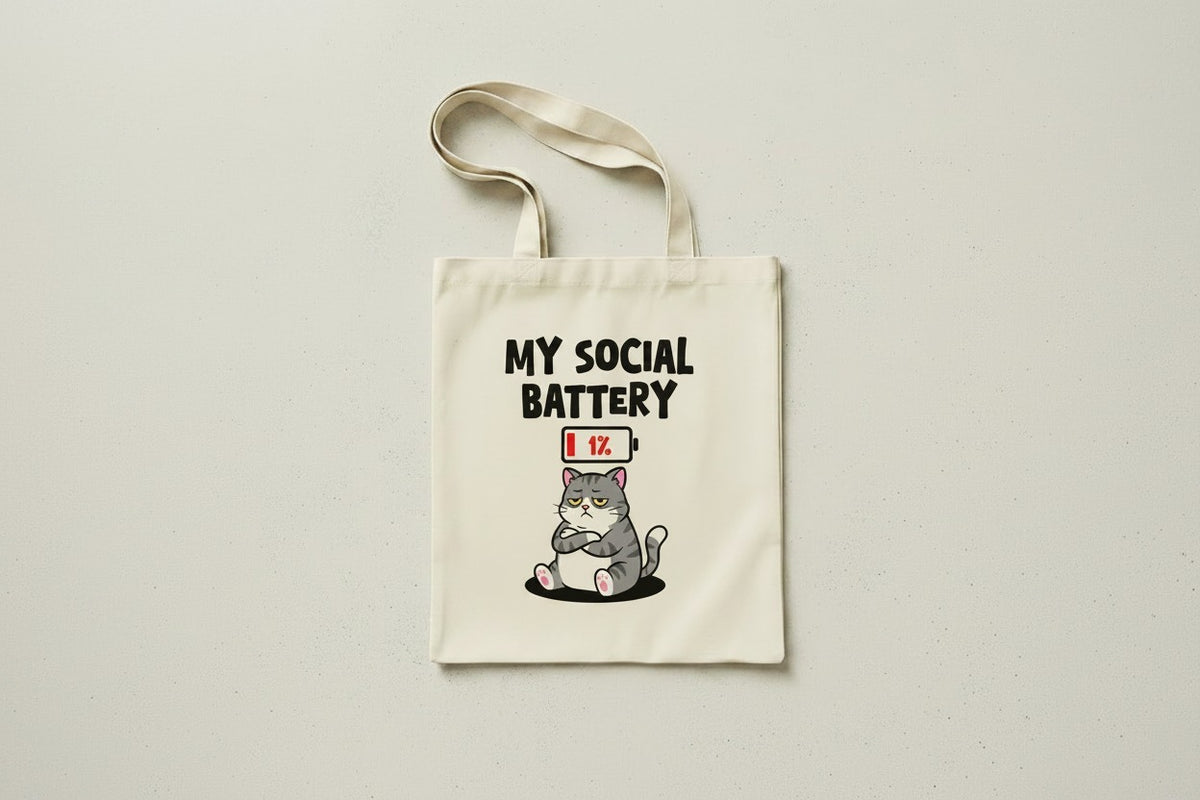 Tote bag MY SOCIAL BATTERY
