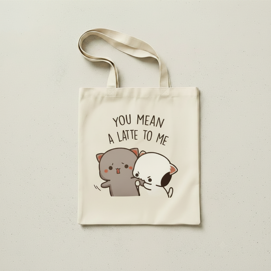Tote bag you mean a latte to me
