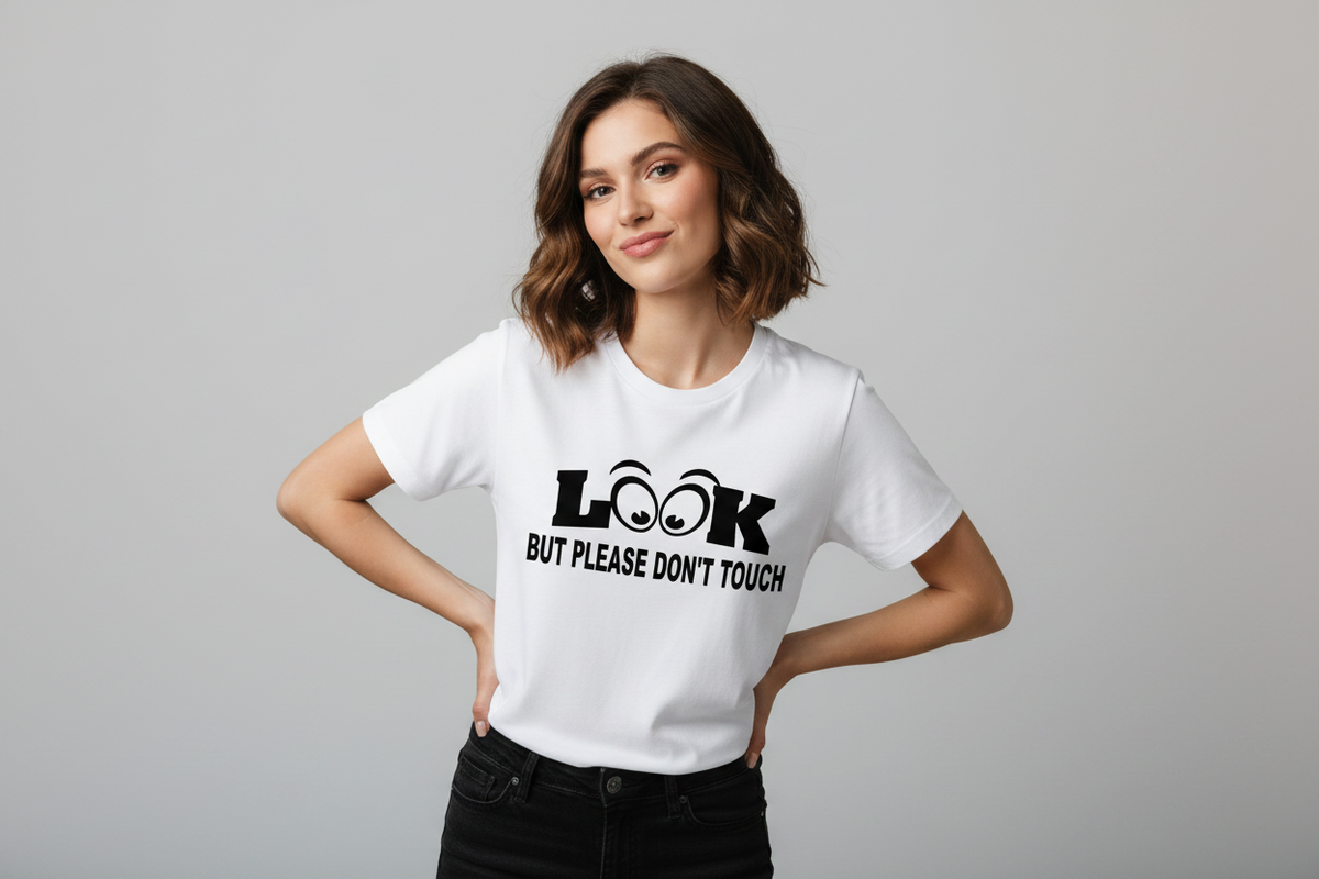 Unisex T-shirt look but please don't touch