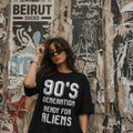 unisex tshirt 90's generation ready for aliens