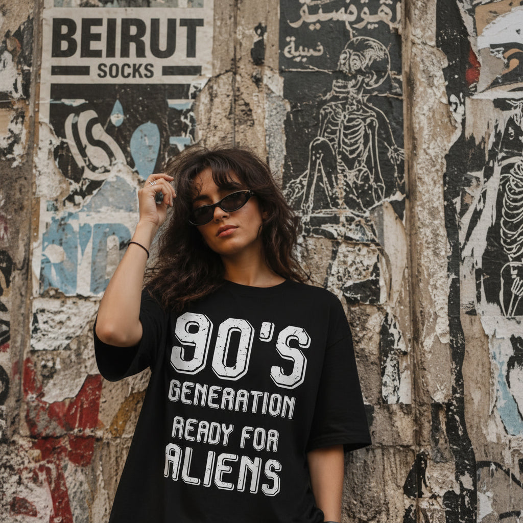 unisex tshirt 90's generation ready for aliens